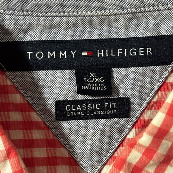 Tommy Hilfiger Men's Size XL LS Pink & White Checked Dress Shirt 100% Cotton - Picture 3 of 9